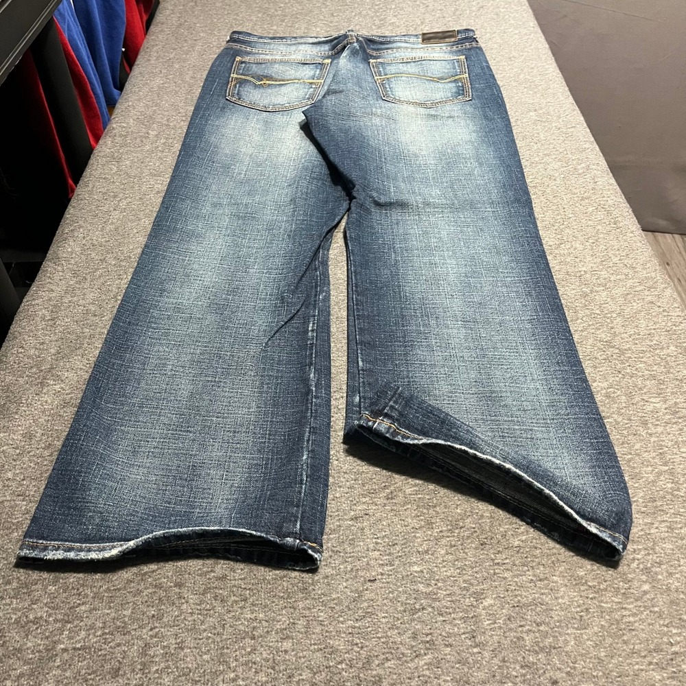 Mavi Matt Relaxed Fit Straight Leg Jeans Mens 34x32 Medium Wash Distressed Denim